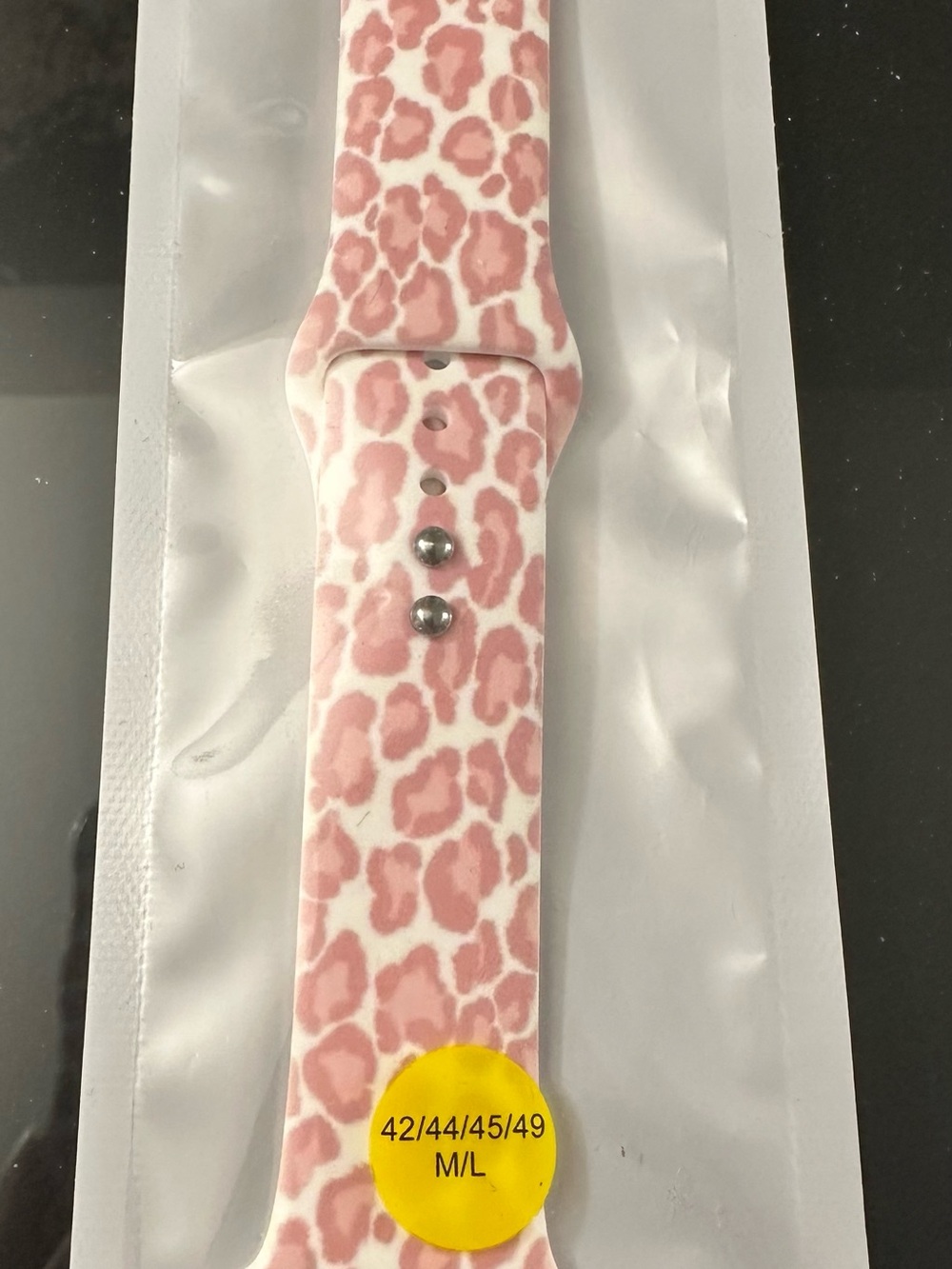 Pink Leopard Print Silicone Watch Band for Women